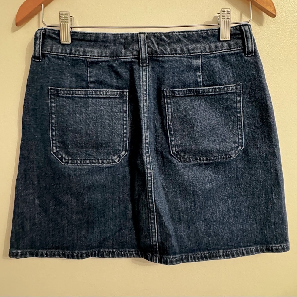 Madewell Dark Wash Zip Up Denim Mini Jean Skirt size 27 - Picture 2 of 5